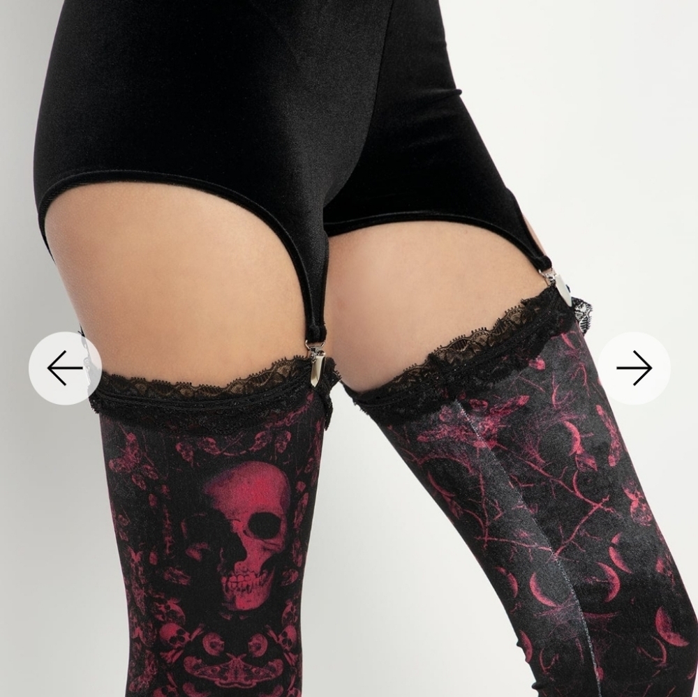 Blackmilk Dead Pretty HW Velvet suspender legging